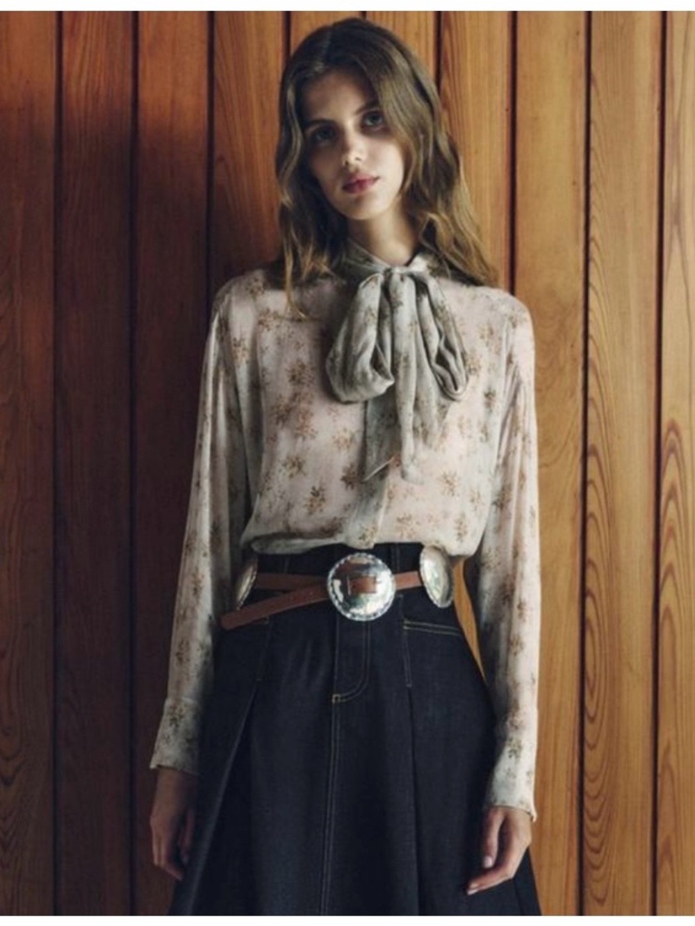 Zara Floral Front Tie Top
